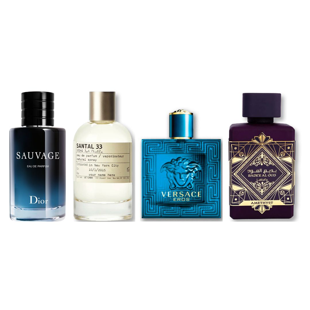 PERFUMES SAUVAGE+SANTAL33+EROS+AMETHYSTA